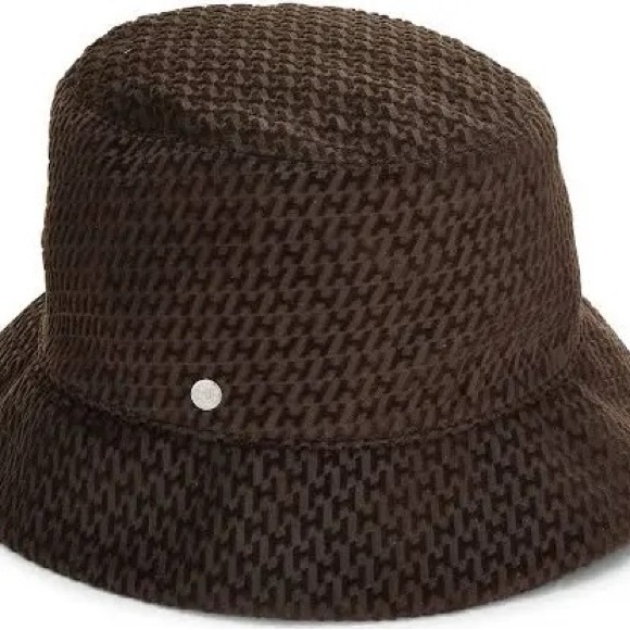 Hermes Accessories - Hermes Dark Brown Houndstooth Hat